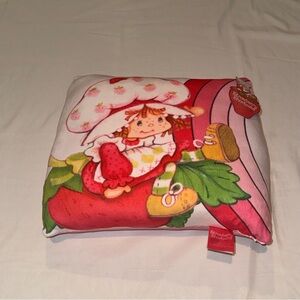 The World Of Strawberry Shortcake Plush Pillow Square Pink 14"x13" New